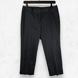 Talbots Pants Signature Women's 6P Polka Dot Chino Ankle Length Black & White